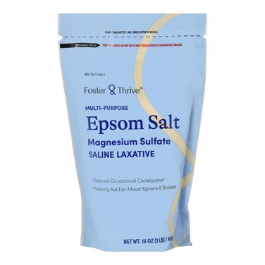FosterFoster Thrive 1 lb Pouch Epsom Salt Granules Magnesium Sulfate USP 100 Saline Laxative Multi Purpose