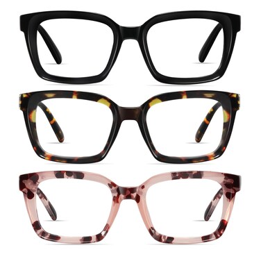 XVXV Reading Glasses for Women Men Blue Light Blocking Readers Oversize Square Anti Glare with Spring Hinge3PackMix1275X