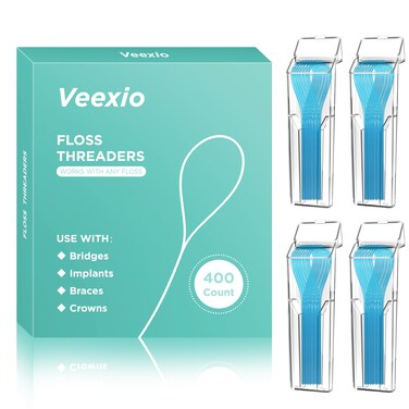 Veexio Floss Threaders 400 Count Threaders for flossing Dental Floss Threader