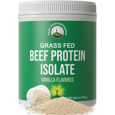 Peak Performance Grass Fed Beef Protein Powder Great Tasting Beef Protein Isolate Vanilla