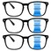 Sumkyle 3 Pack Progressive Multifocal Reading Glasses for Women Men Blue Light Blocking Computer Glasses Spring Hinge Readers3 pack black 125