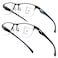SKYOAK 2 Pack Premium Quality Progressive Multifocus Half Frame Reading Glasses for Men NoLine Blue Light Blocking Computer Readers Multifocal Eyeglasses with TR90 Temples Black and Gunmetal 125x