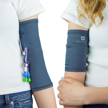 Mighty Well PICCPerfect PICC Line Cover Soft Touch Double Layer PICC Line Arm Cover Solid Slate Large