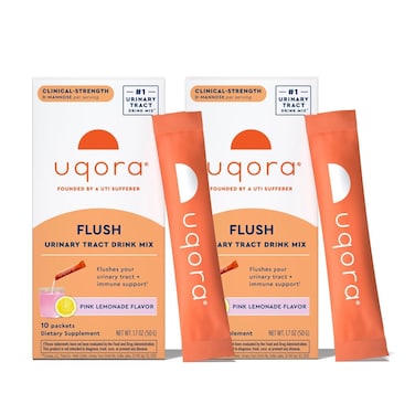 Uqora Flush Urinary Tract Support Pink Lemonade 20 Packets 2 Pack