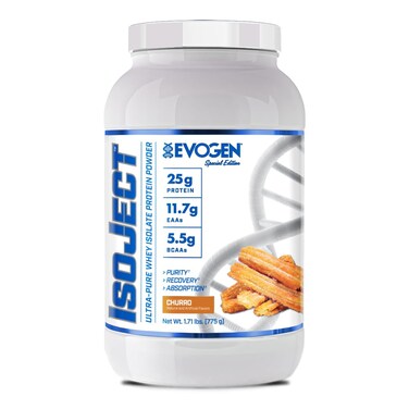 Evogen Isoject Whey Protein Isolate Recovery Churro 25 Servings