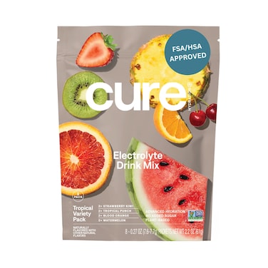 Cure Hydration Electrolyte Drink Powder Tropical Variety Pack 8 Packets