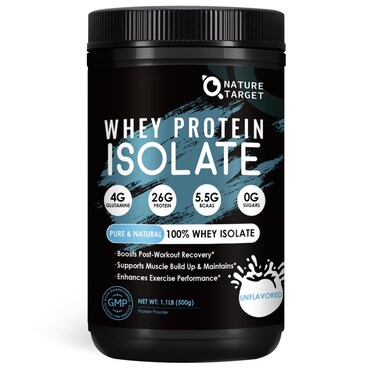 NATURE TARGET Unflavored Whey Protein Isolate 26g Protein 16 Servings