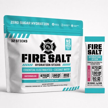 Fire Science Fire Salt Watermelon Electrolyte Hydration Sticks Zero Sugar 32 Count