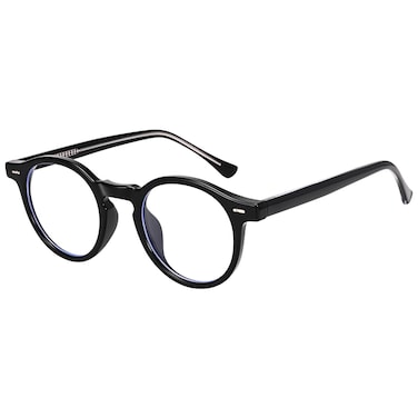 Dollger Blue Light Glasses for Women Men Retro Round Trendy Anti Blue Light Blocking Glasses for Computer Circle Acetate Frame Black