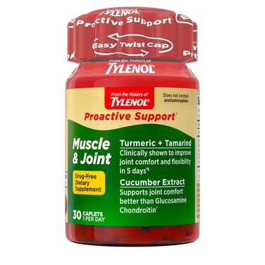 Tylenol Proactive Support from Muscle Joint Supplements 30 Ct
