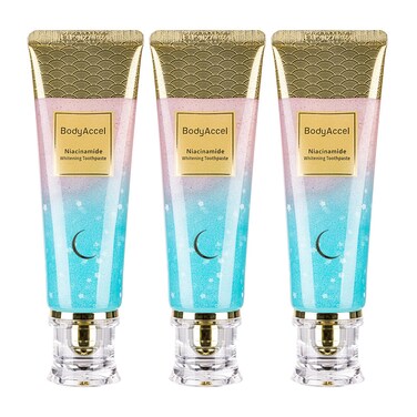 BodyAccel Niacinamide Whitening Toothpaste Natural Whitening Toothpaste with Niacinamide Gentle Formula for Brighter Teeth Fresh Breath 3Pack 3