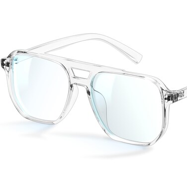livho Retro Aviator Blue Light Blocking Glasses for Women Men with Soft Case Trendy Rectangle Computer Eyeglasses