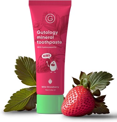 Gutology Kids Hydroxyapatite Toothpaste 3oz Fluoride Free Strawberry