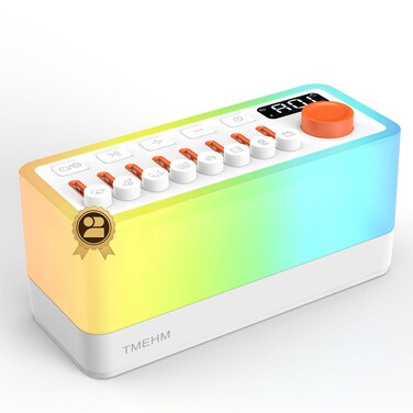 TMEHM 3in1 White Noise Machine for Sleep Bluetooth Speaker Night Light