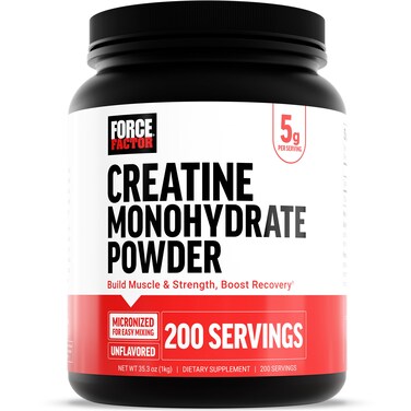 Force Factor Creatine Monohydrate Powder 5g Dose Micronized