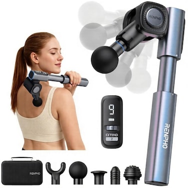 RENPHO Foldable 2in1 Massage Gun with Extendable Handle 090 Angle