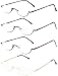 REAVEE 4 Pack Half Moon Reading Glasses Metal Readers Spring Hinge 10
