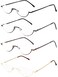REAVEE 4 Pack Half Moon Reading Glasses Metal Readers Spring Hinge 10