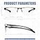 ZERPEET 2 Pack Mens Progressive Multifocal Reading GlassesHalf Rim Metal Frame TR90 Temples Blue Light Blocking Anti Eyestrain Multifocus Computer Readers25x