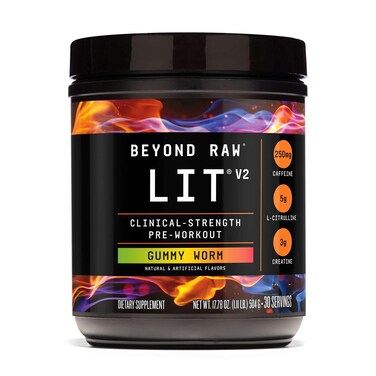 BEYOND RAW GNC LIT V2 Pre Workout Powder Gummy Worm 30 Servings