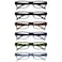 OPULIZE ACE Reading Glasses for Women Men Lightweight Comfortable Narrow Rectangular Frame with Spring Hinges Scratch Resistant Black Brown Blue Green Grey 150 Pack of 6