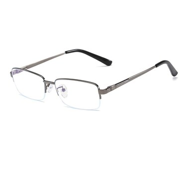 QECEPEI Rectangle Mens Semi Rimless Metal Blue Light Blocking Glasses