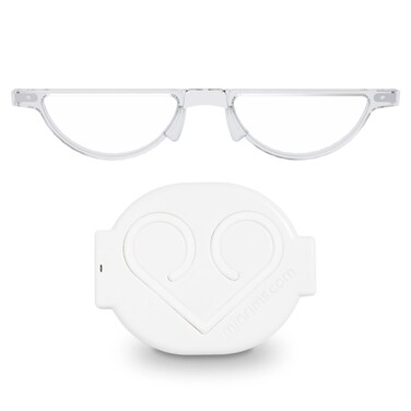 minrims Compact Reading Glasses Foldable Compact Computer Readers with MagSafe Compatible Case Lightweight PocketFriendly Reading Glasses for Men Women Clear 15x Optics