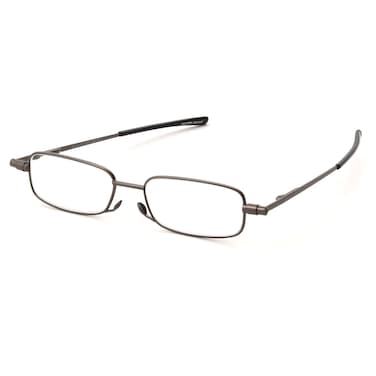 Foster Grant Gavin Fold Flat Rectangular Reading Glasses GunmetalTransparent 48 mm 3