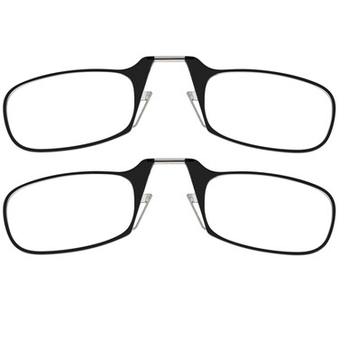 ThinOptics Readers Rectangular Reading Glasses Black 44mm 25
