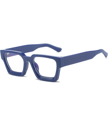 EYLRIM Thick Square Frame Blue Light Glasses for Women Men Non Prescription Computer Eyeglasses06 Blue