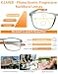 K.LAVER KLAVER Photochromic Progressive Multifocus Reading Glasses Blue Light Blocking Multifocal Readers Spring Hinge Sunglasses Orange 15 x