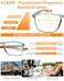 K.LAVER KLAVER Photochromic Progressive Multifocus Reading Glasses Blue Light Blocking Multifocal Readers Spring Hinge Sunglasses Orange 15 x