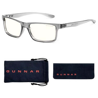 GUNNAR Blue Light Reading Glasses Blocks 65 Blue Light Vertex Gray Crystal Clear Tint Pwr 10