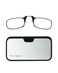 ThinOptics Universal Case and Readers Rectangular Reading Glasses Silver Black Metal Pod with Black Frames 15 Strength