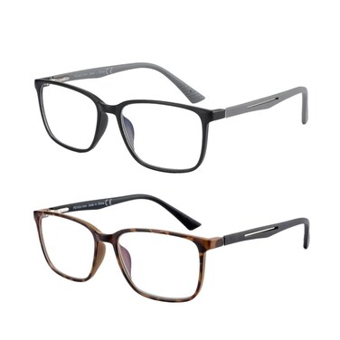 BLUEMOKY Blue Light Reading Glasses for Men 2 PACK Readers for Men Square Frame Computer GlassesAnti Eyestrain200