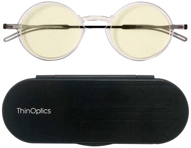 ThinOptics Manhattan Blue Light Blocking Glasses Reading RoundClear 44 mm 15