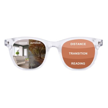 OuShiun Photochromic Progressive Multifocus Reading Glasses Blue Light Blocking Computer Eyeglasses No Line Multifocal Reader for Women Men CR 25