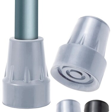 Vive Walking Cane Tips 2 Pack 34 Inch NonSlip Universal Rubber Replacement Tips for Walking Sticks Crutches Walkers Canes