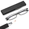 REAVEE Folding Reading Glasses for Men Women Ultra Thin Blue Light Blocking Anti UVEyestrain Computer TR90 Slim Foldable Portable Readers with Compact Flat Case Grey 35