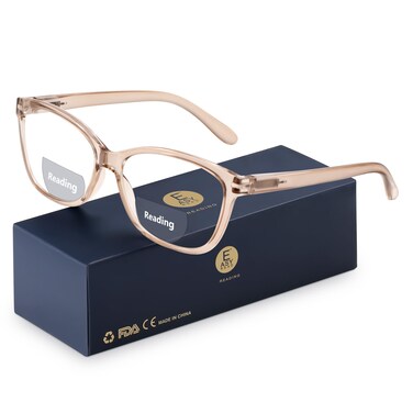 EASY READ Bifocal Reading Glasses for WomenBlue Light Blocking Computer ReadersAnti UV Women Eyeglasses with Spring HingeMagnification 100Brown
