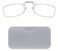 ThinOptics Universal Pod Rectangular Reading Glasses Clear FramesWhite Case 1 x 1