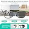 GHDBFMB Mens Folding Photochromic Progressive Reading Glasses Blue Light Blocking Metal Foldable Multifocal Readers NoLine