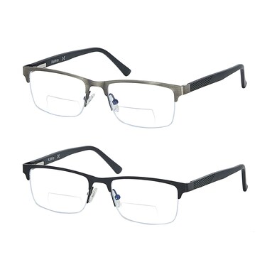 Kafirlo Half Frame Bifocal Reading Glasses for Men Fashion Blue Light Blocking Computer Reader Ultralight Designer Rimless Eyewear 10