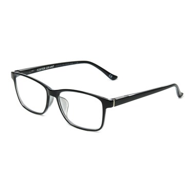 Foster Grant Payton Rectangle AntiFog Blue Light Reading Glasses Black