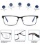 Kafirlo Progressive Multifocal Reading Glasses Men No Line Multifocus Transition Blue Light Blocking Computer Reader Multi Focus Metal Full Wide Frame Large Head Designer Magnifying Eyeglasses 100