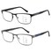 Kafirlo Progressive Multifocal Reading Glasses Men No Line Multifocus Transition Blue Light Blocking Computer Reader Multi Focus Metal Full Wide Frame Large Head Designer Magnifying Eyeglasses 100