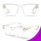 VISOONE Clear Square Blue Light Blocking Glasses TR90 Crystal for Women Men BONA