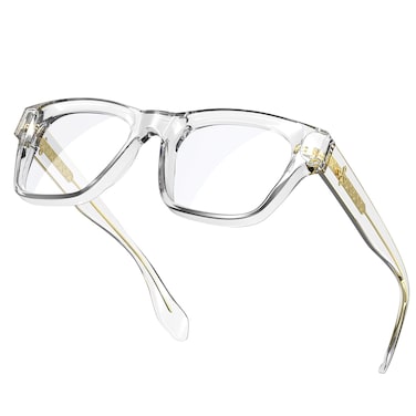 VISOONE Clear Square Blue Light Blocking Glasses TR90 Crystal for Women Men BONA