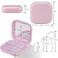 Heigoeost Retainer Case with Mirror Compatible with Invisalign Aligner Pink