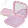 Heigoeost Retainer Case with Mirror Compatible with Invisalign Aligner Pink